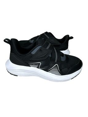 Athletic Works Kids Size 1 Sneakers Black Mesh Slip-On Memory Foam Shoes